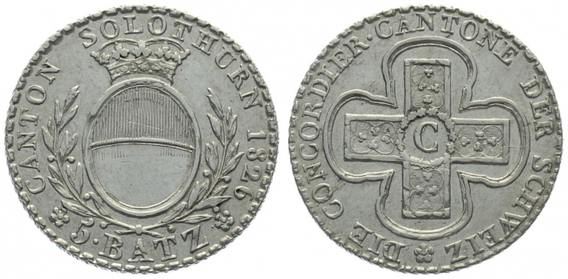 Solothurn 5 Batzen 1826 "BATZ"